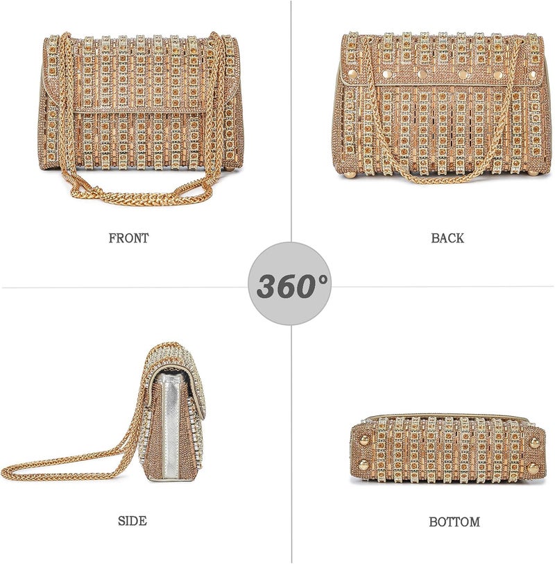 BBTT.ful Shoulder Bags Crossbody Bag Purses Handbags Crystals Rhinestone Evening Bag for Women Clutch Purse with Chain - Image 5